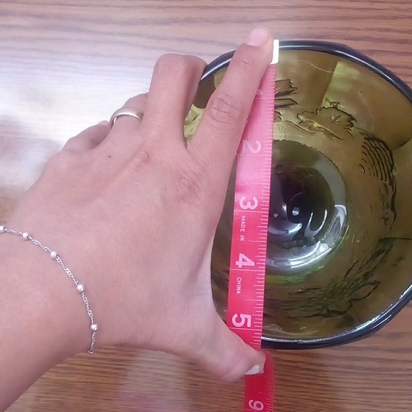 Vintage Indiana Glass Compote Pedestal Bowl Green Harvest Grape Fruit Bowl - Picture 6 of 8